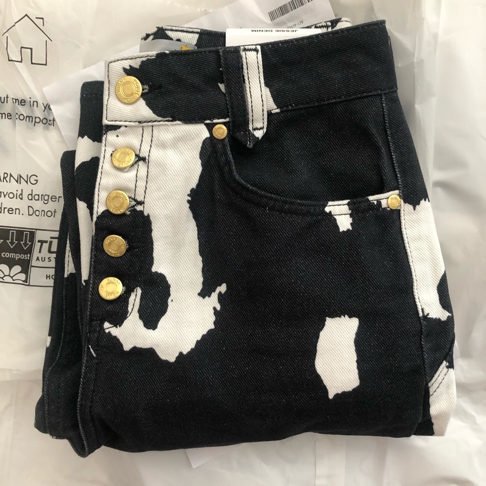House of Sunny Jessie denim cow print
